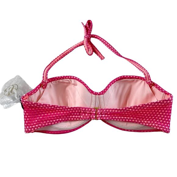 Victoria’s Secret NWT Crochet Twist Bandeau Push Size 34D Pink Halter Tie - Picture 2 of 6